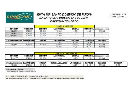 Nuevos horarios para la línea de autobús metropolitana a partir del 13 de mayo
