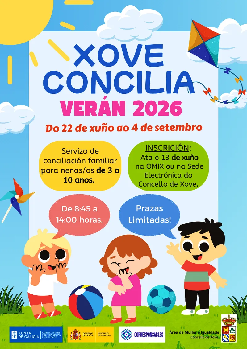 Abierta la inscripción para Xove Concilia Verán 2026: plazo hasta el 13 de junio