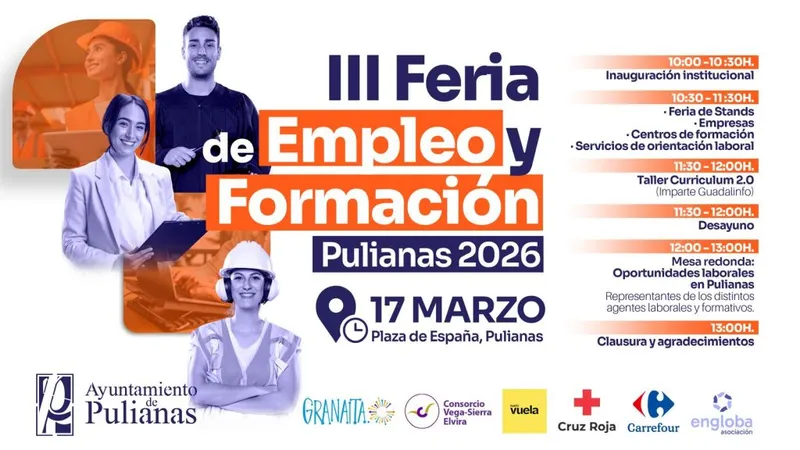 Pulianas impulsa el empleo y la formación con su tercera feria municipal