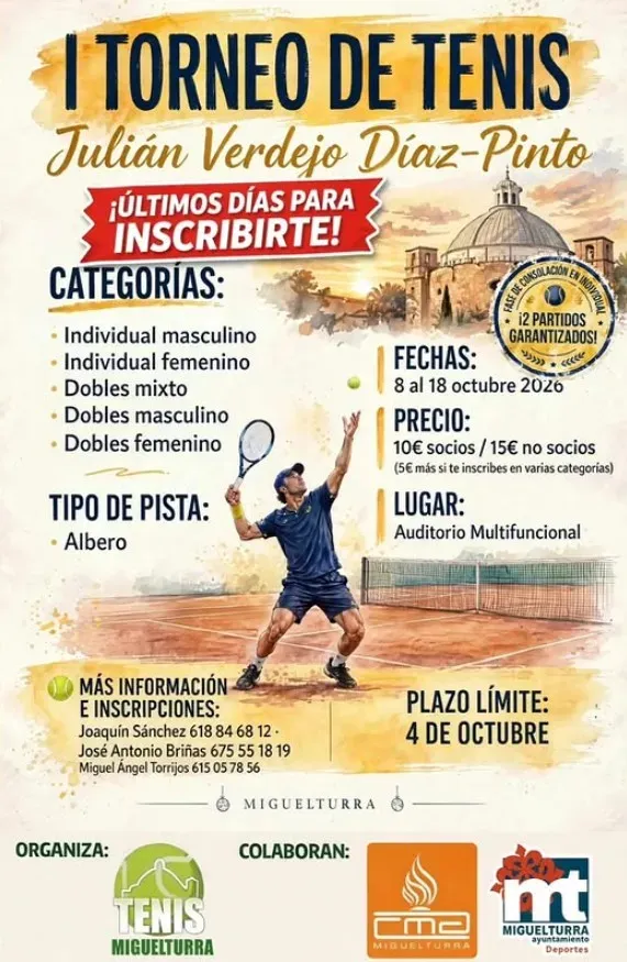 Miguelturra celebra su primer torneo de tenis 'Julián Verdejo Díaz-Pinto'