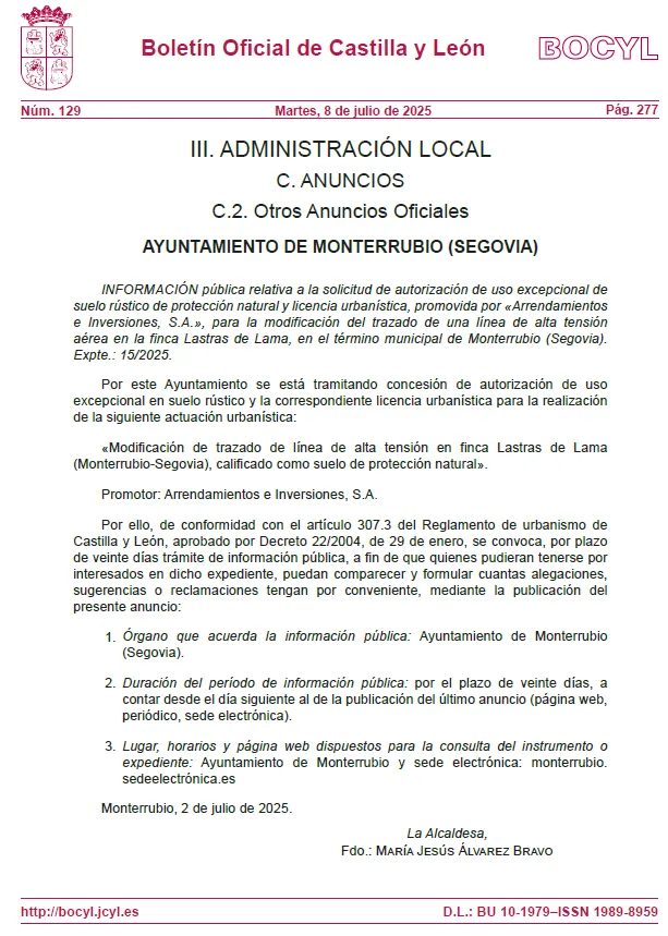 Monterrubio inicia el proceso de información pública para un proyecto urbanístico