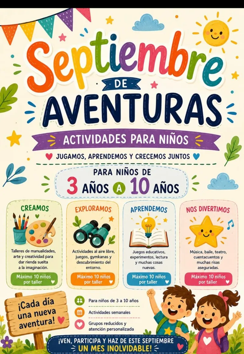 Íscar lanza "Septiembre de Aventuras" con talleres infantiles gratuitos