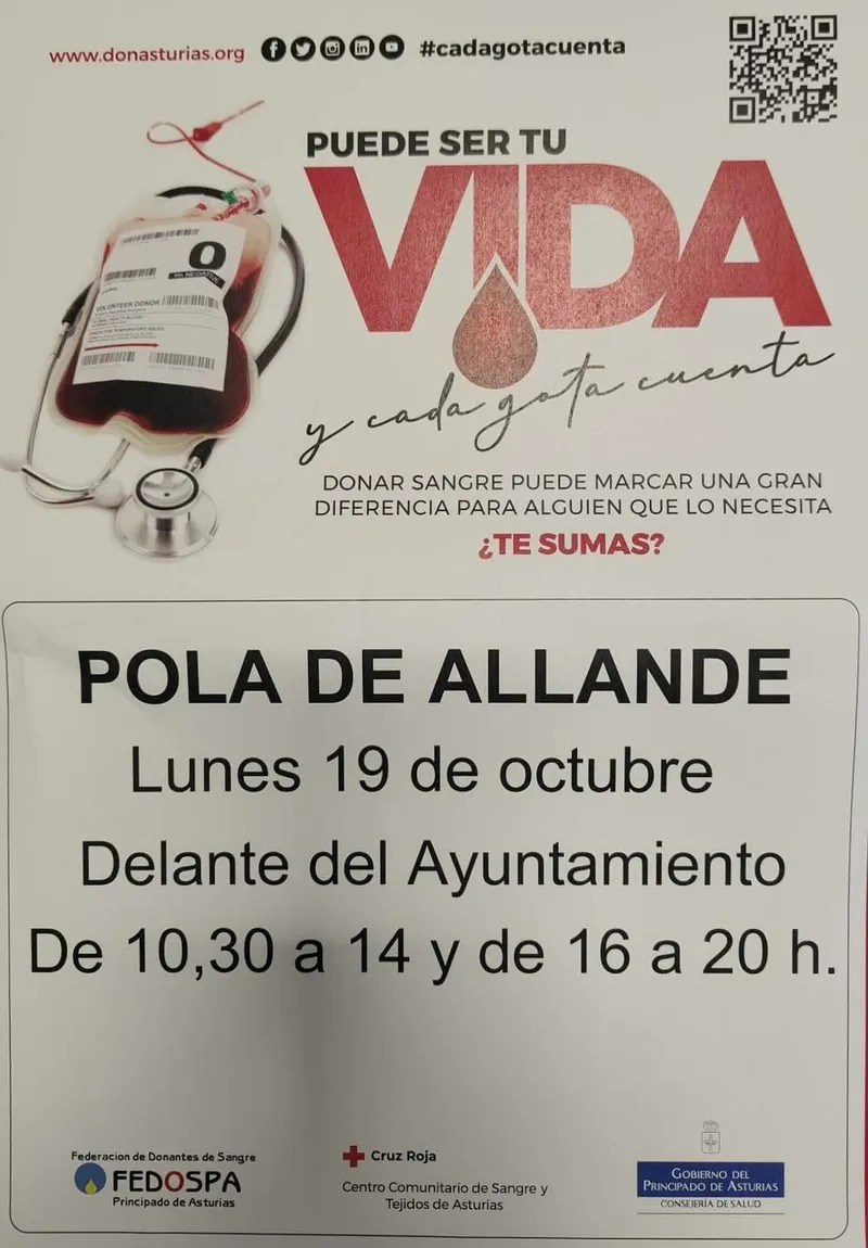 Allande promueve una nueva campaña de donación de sangre para reforzar las reservas
