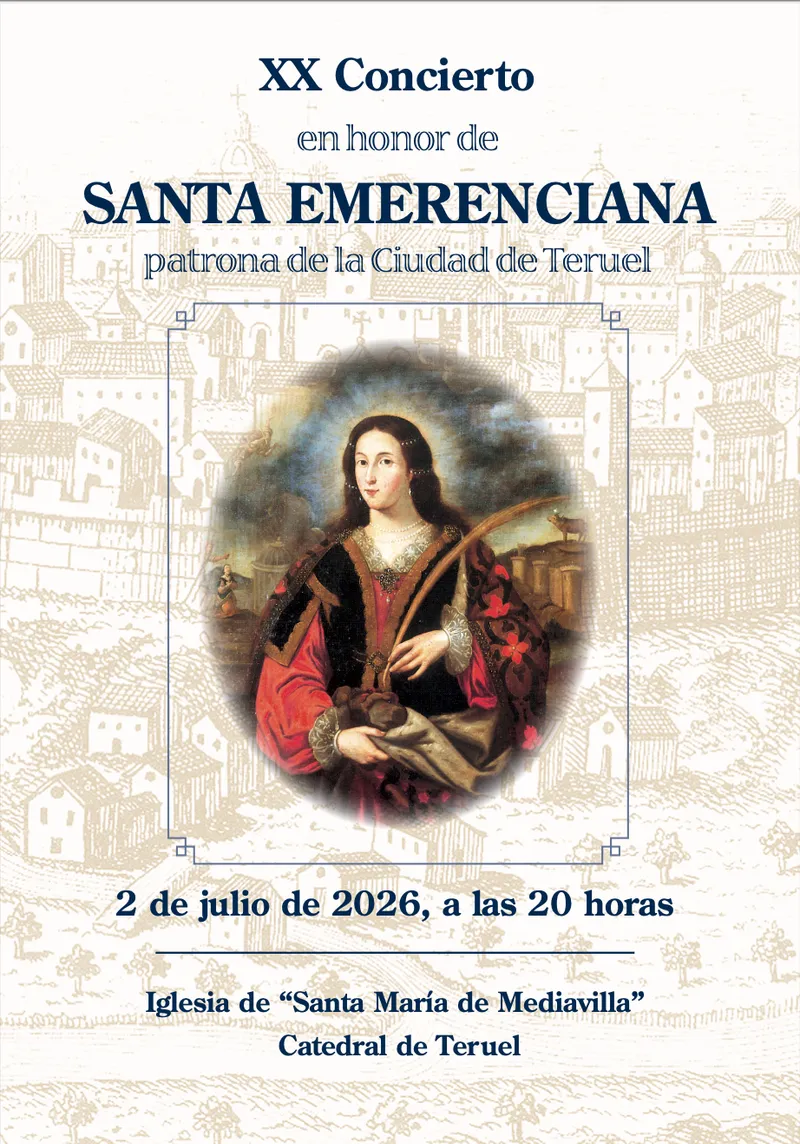 Concierto gratuito en la Catedral de Teruel en honor a Santa Emerenciana