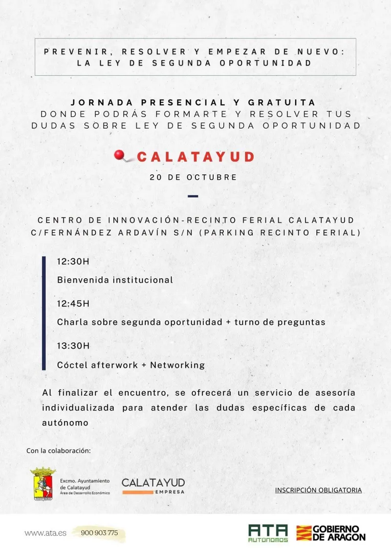 Calatayud acoge una jornada sobre la Ley de Segunda Oportunidad para negocios en dificultades