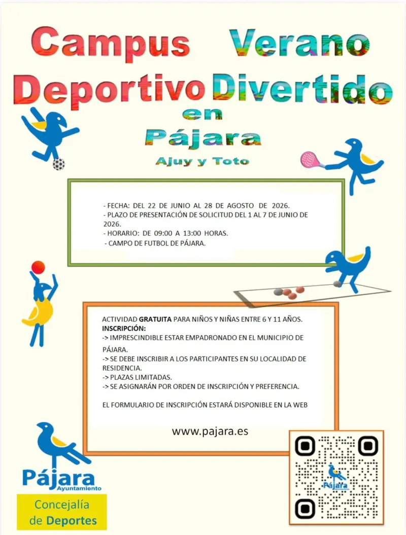 Pájara abre preinscripción para el Campus Deportivo Verano Divertido gratuito