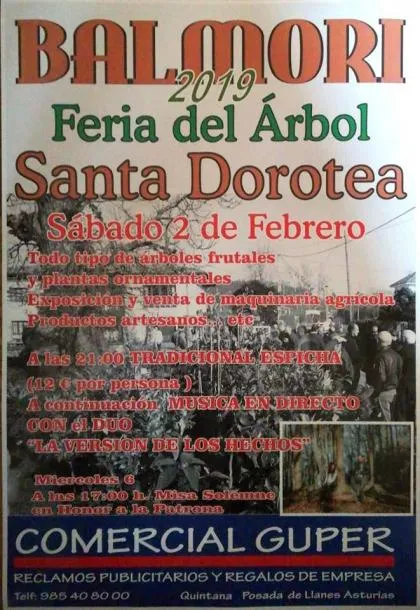 Balmori celebra la Feria de Santa Dorotea con árboles, maquinaria y espicha popular