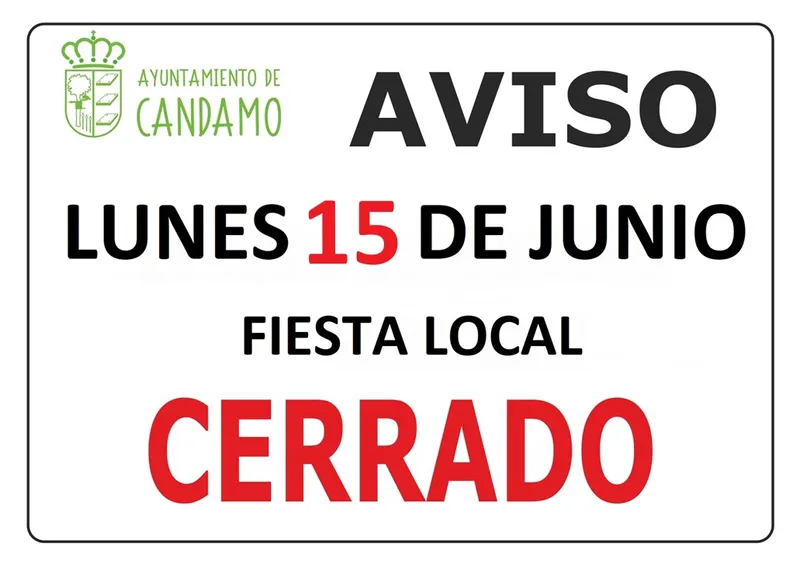 Candamo cierra sus dependencias municipales el 15 de junio por fiesta local