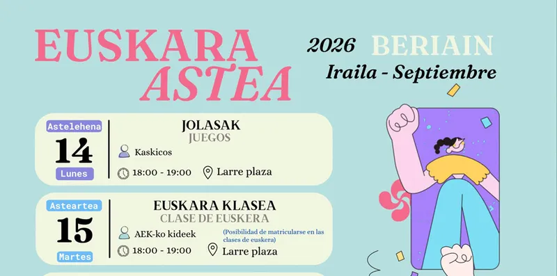 Beriáin celebra la Semana del Euskera 2026 con diversas actividades culturales