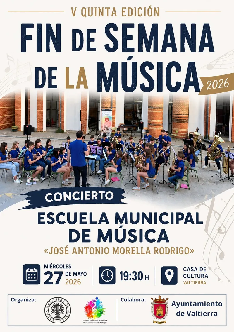 Valtierra celebra el V Fin de Semana de la Música con un concierto de su escuela municipal