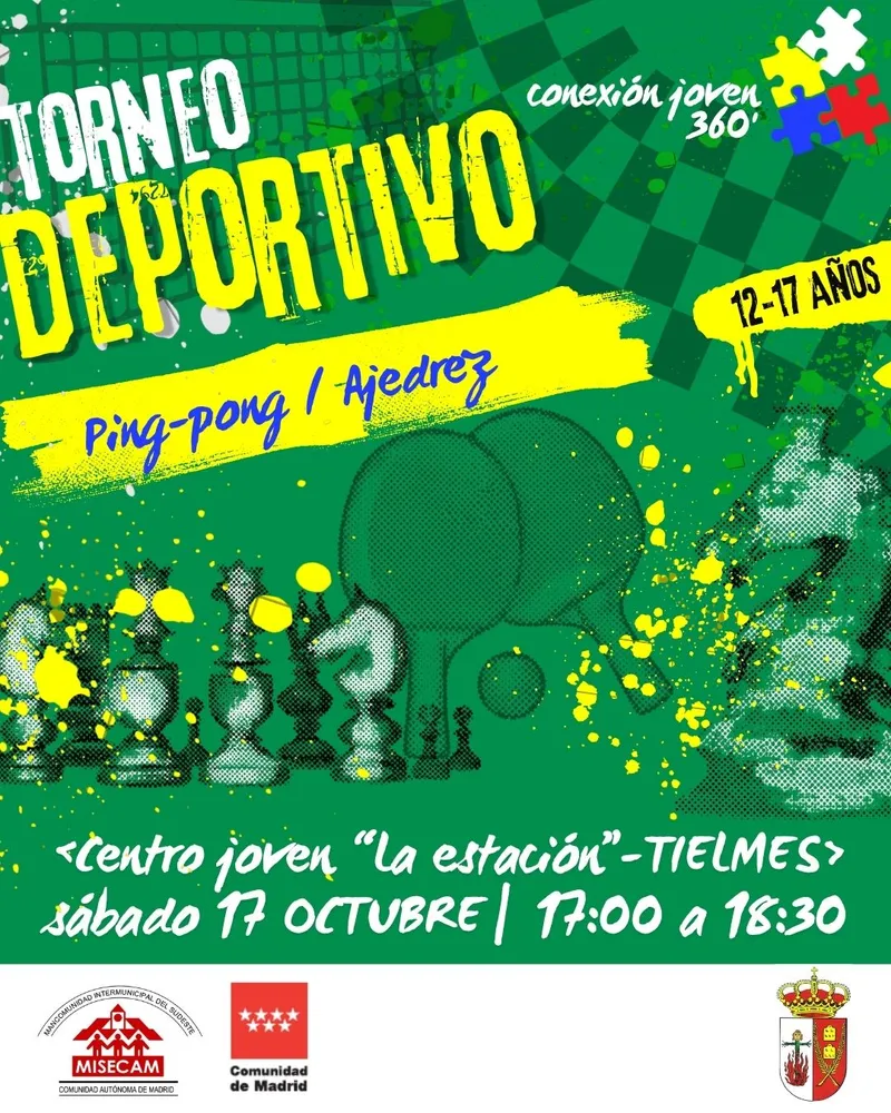 Torneos de ping-pong y ajedrez este sábado en el Centro Joven de Tielmes