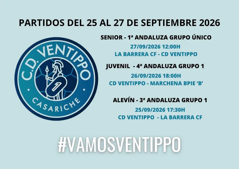 El CD Ventippo de Casariche arranca la liga con tres equipos este fin de semana