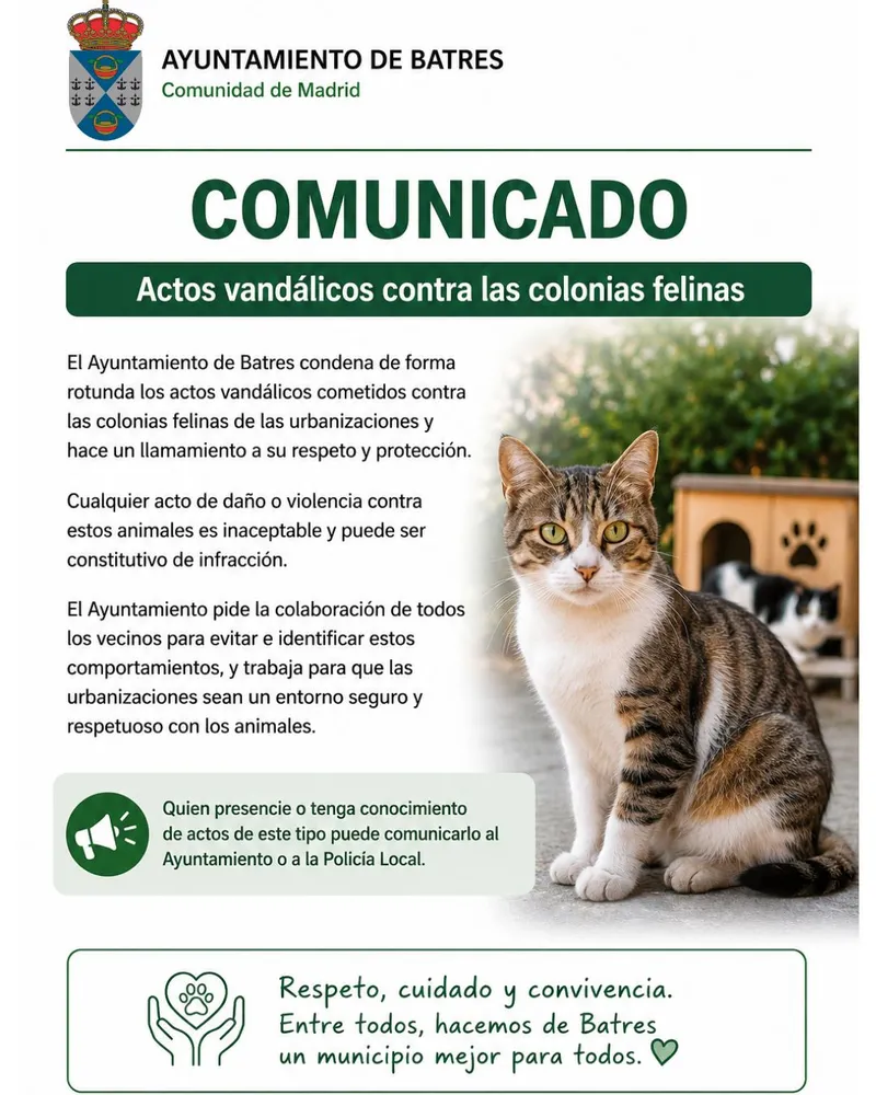 Batres condena los actos vandálicos contra colonias felinas y llama a la colaboración ciudadana