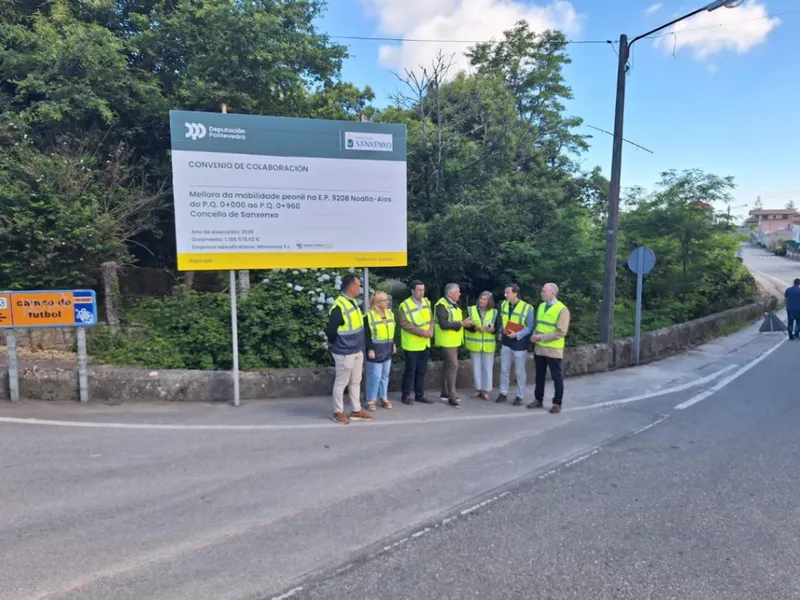 La Diputación de Pontevedra impulsa la mejora de la movilidad peatonal en Sanxenxo con una inversión de 1,1 millones de euros