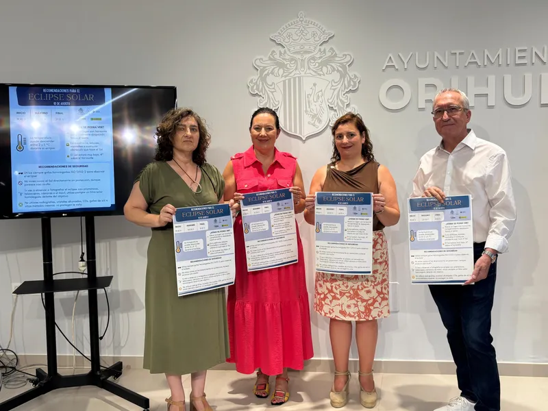 Orihuela alerta sobre los riesgos de mirar el eclipse solar sin protección y recomienda precaución en los desplazamientos