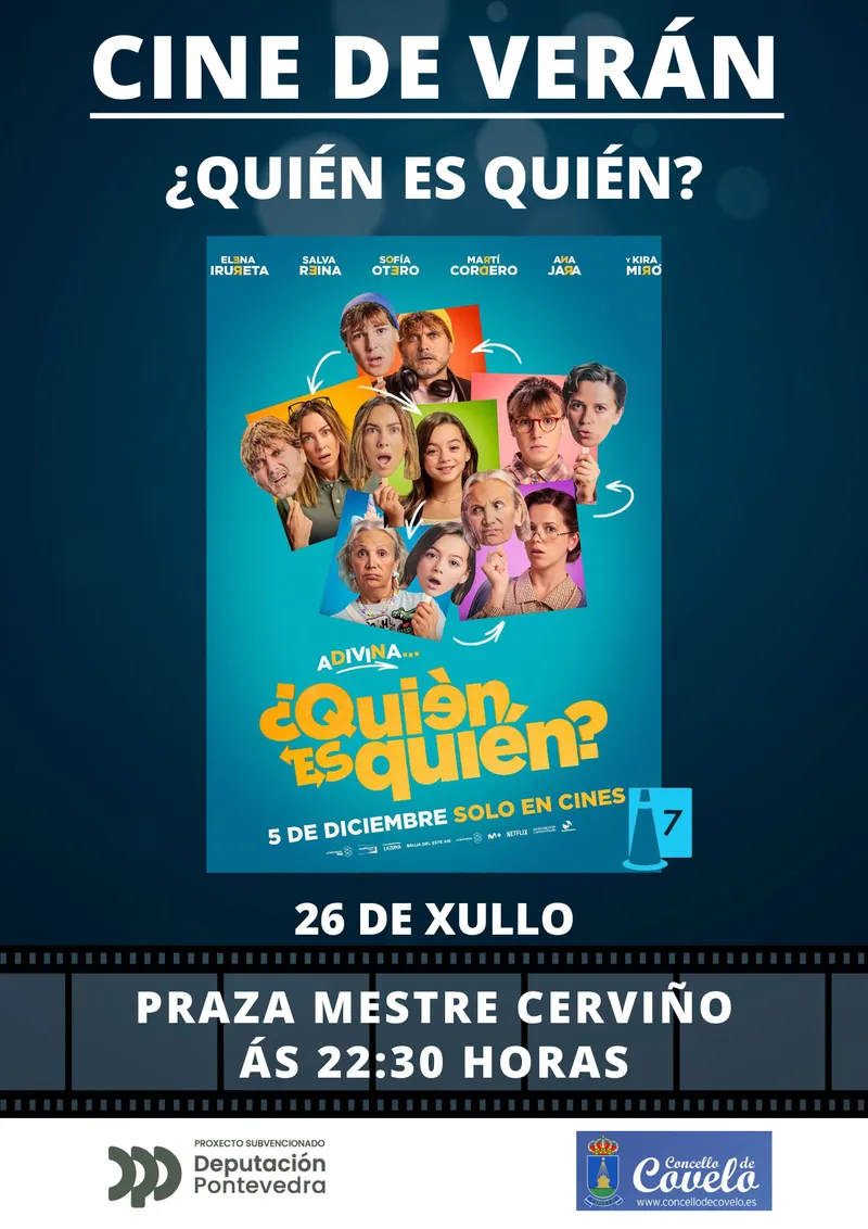 Covelo proyectará 'Quién es quién' este sábado dentro del ciclo de Cine de Verano