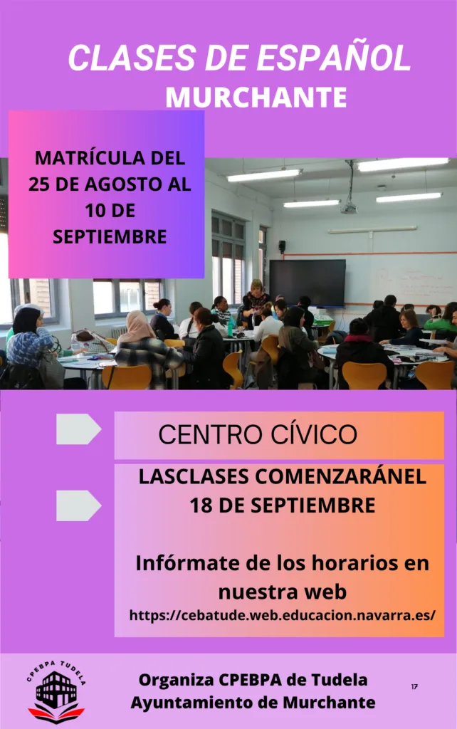 Murchante abre inscripciones para clases de español para adultos curso 2026-27