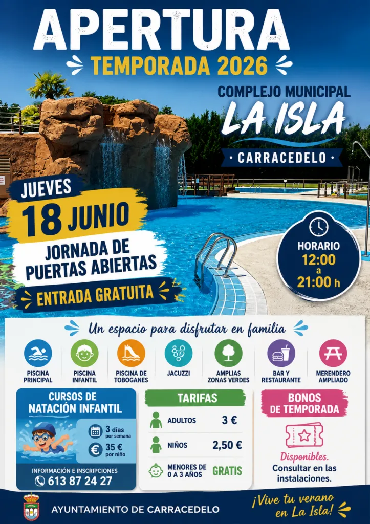 Carracedelo abre las piscinas de La Isla el 18 de junio con jornada gratuita
