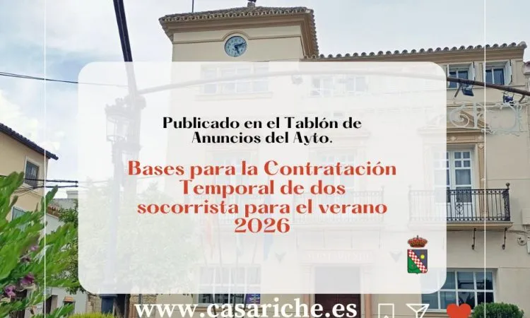 Casariche abre plazo para socorristas de verano 2026
