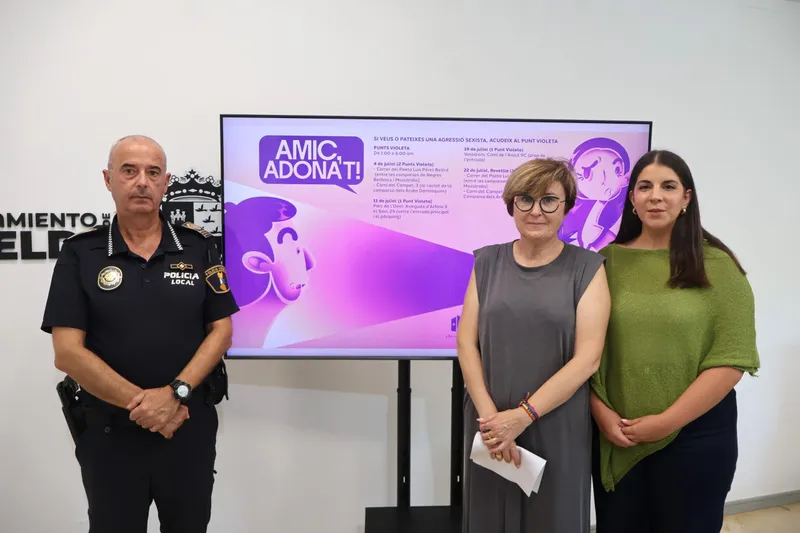 Novelda refuerza la seguridad en fiestas con seis Puntos Violeta contra la violencia machista