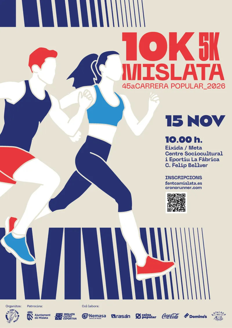 Mislata celebra su 45ª Carrera Popular con distancias de 10K y 5K el 15 de noviembre