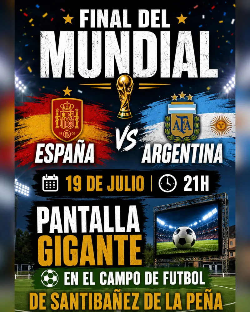 Santibáñez de la Peña emitirá la final del Mundial en pantalla gigante