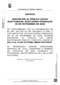 Valdeolmos-Alalpardo abre la consulta de listas electorales del 12 al 19 de octubre