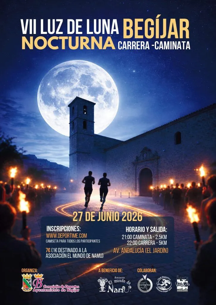 Begíjar celebra la VII Carrera-Caminata Nocturna 'Luz de Luna' a beneficio del cáncer infantil