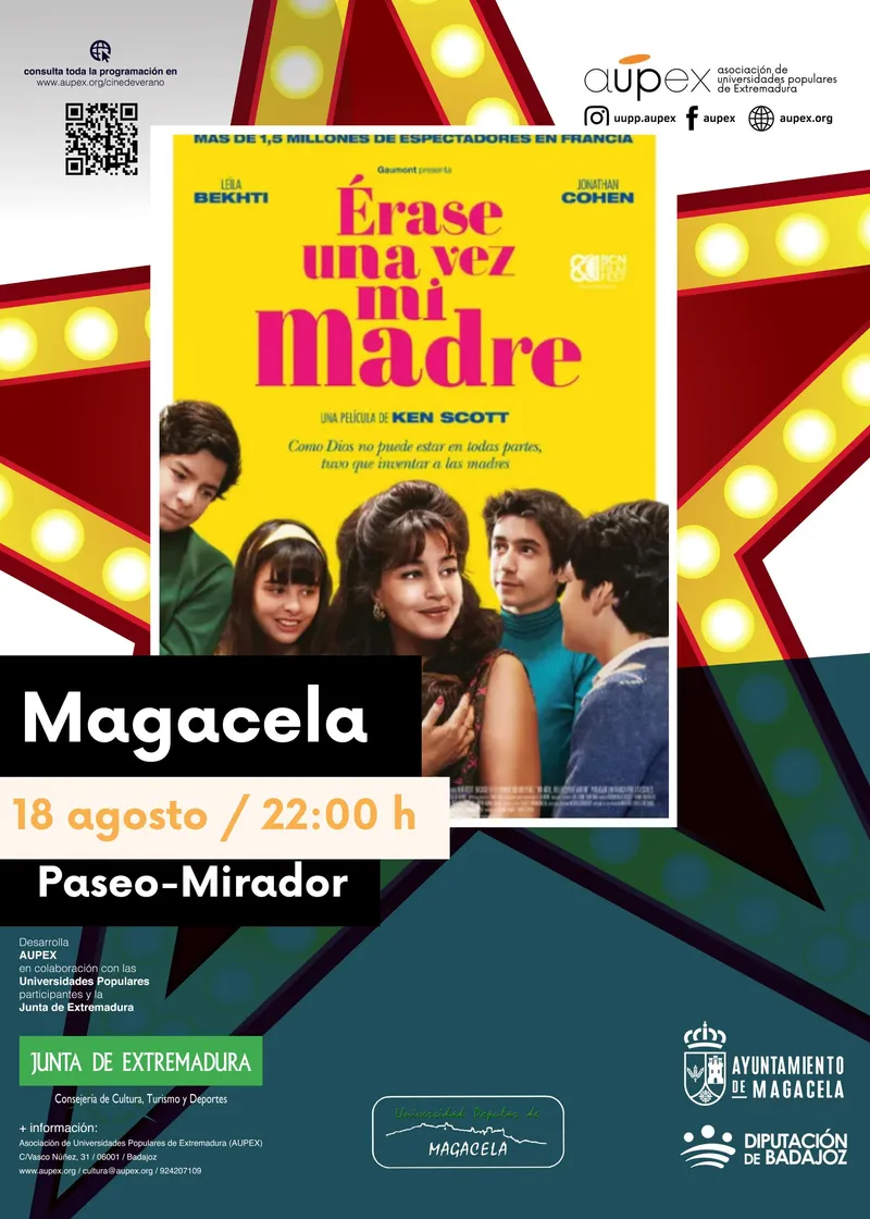 Magacela proyecta 'Érase una vez mi madre' dentro del Cine de Verano de AUPEX