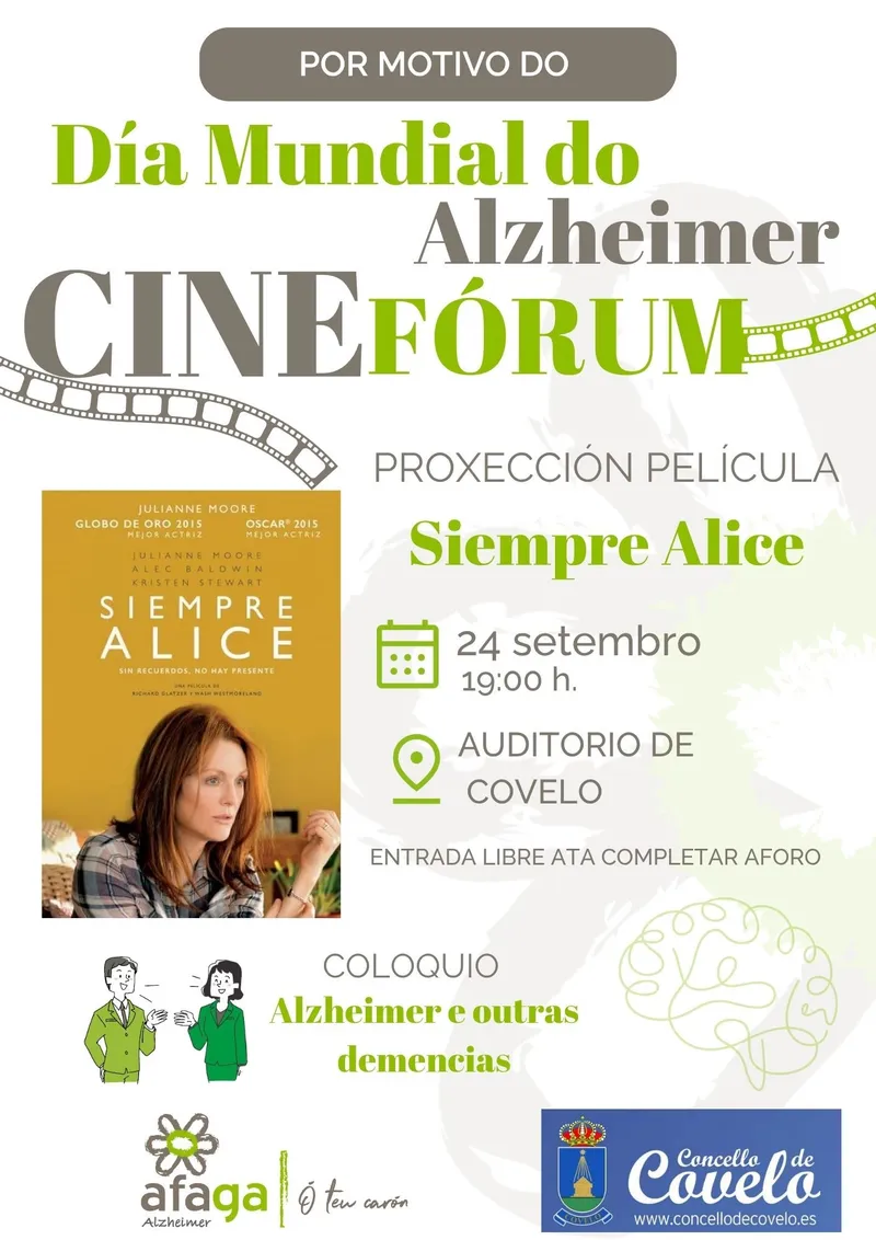 Covelo proyecta 'Siempre Alice' para concienciar sobre el Alzhéimer
