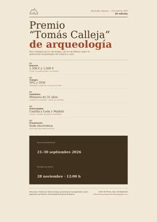 Sepúlveda lanza el III Premio "Tomás Calleja" de arqueología para jóvenes investigadores