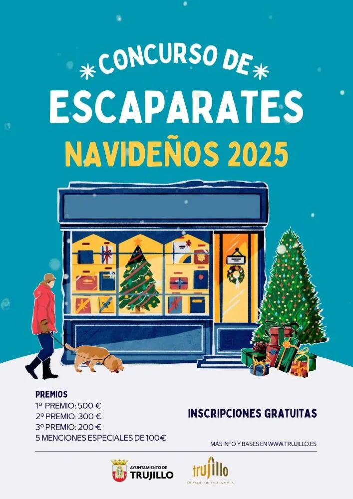 Trujillo lanza el Concurso de Escaparates Navideños 2025 con 1.500 euros en premios