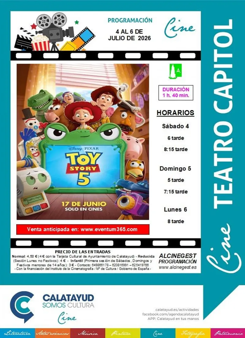 Calatayud celebra 'Toy Story 5' con entradas bonificadas en el Cine Capitol