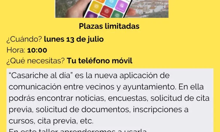 Casariche forma a sus vecinos en el uso de la app municipal 'Casariche al Día'