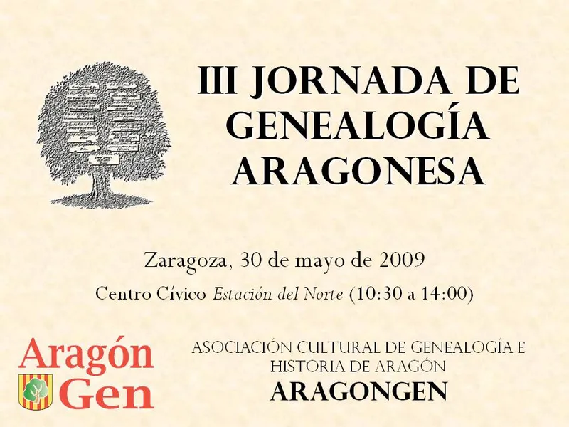 III Jornada de Genealogía Aragonesa en Zaragoza