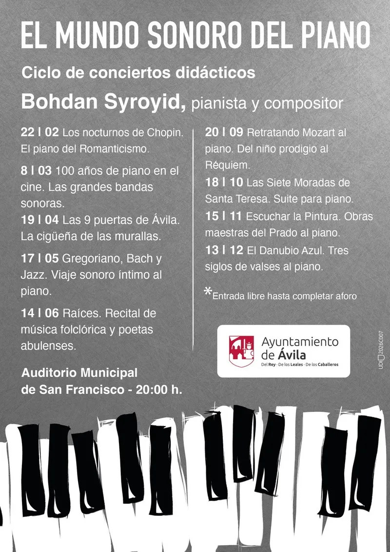 Ávila acoge un ciclo de nueve conciertos de piano hasta diciembre