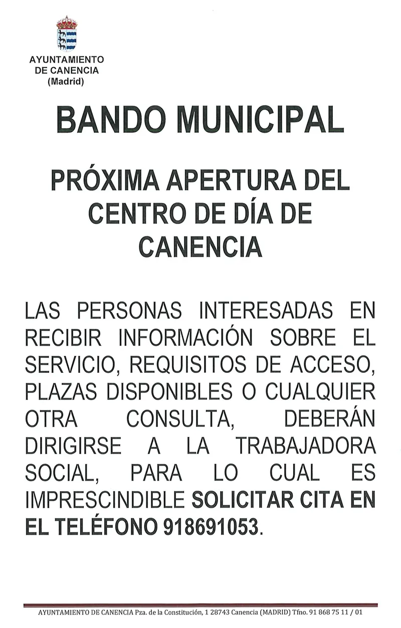 Canencia anuncia la inminente apertura de su nuevo Centro de Día