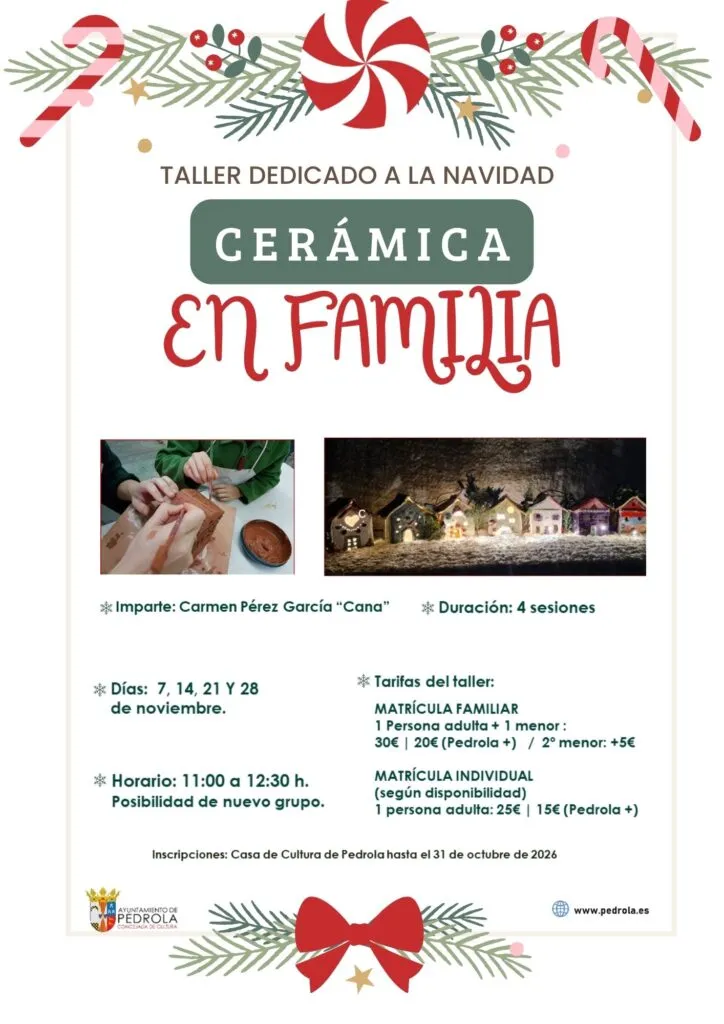 Pedrola recupera su taller de cerámica navideña para familias