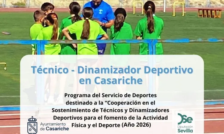 Casariche refuerza el deporte local con un técnico dinamizador gracias a una subvención provincial