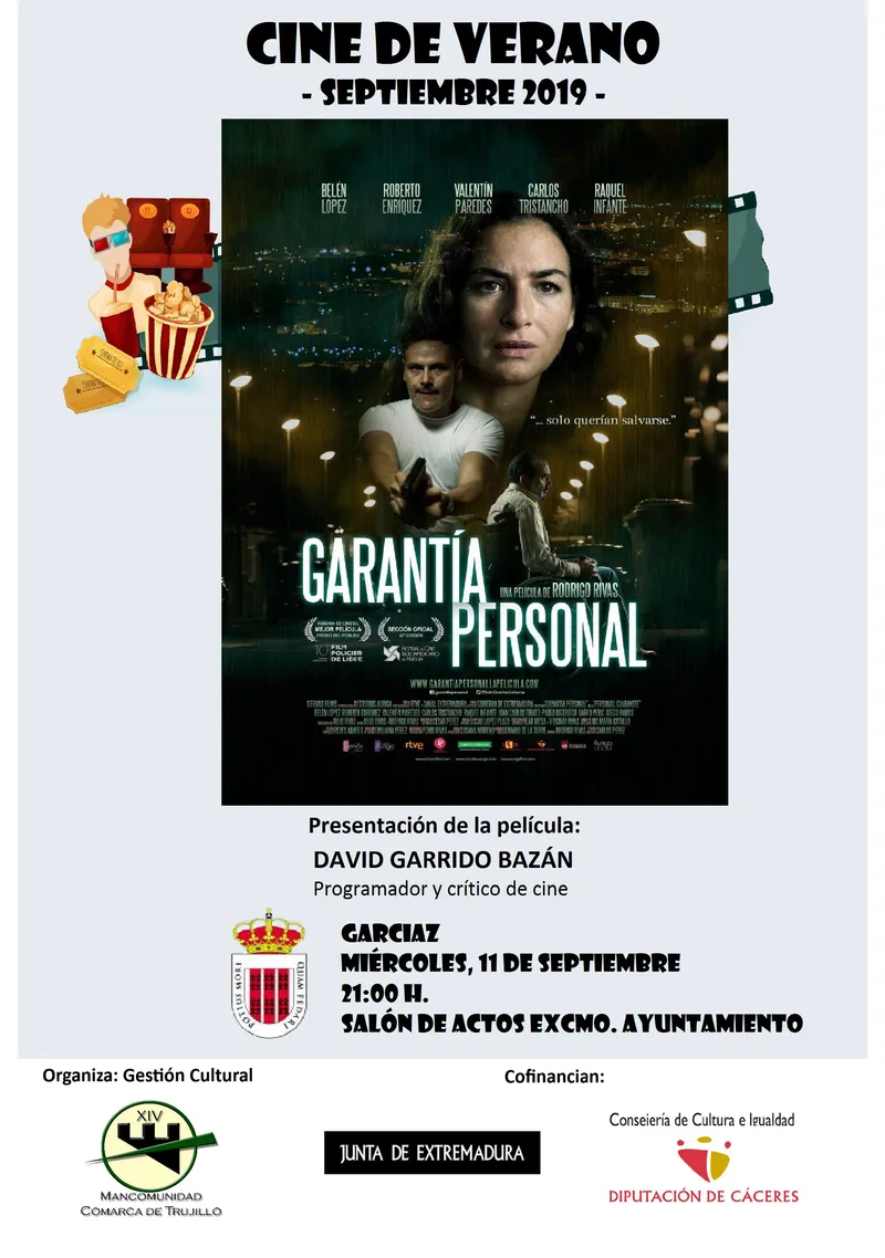Garciaz proyectará la película 'Garantía Personal' este miércoles