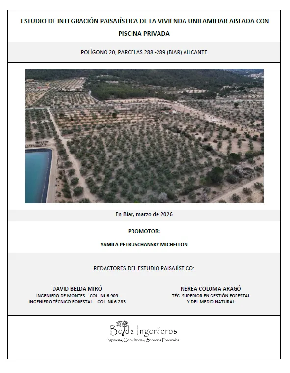 Biar expone al público el estudio de integración paisajística para una vivienda unifamiliar