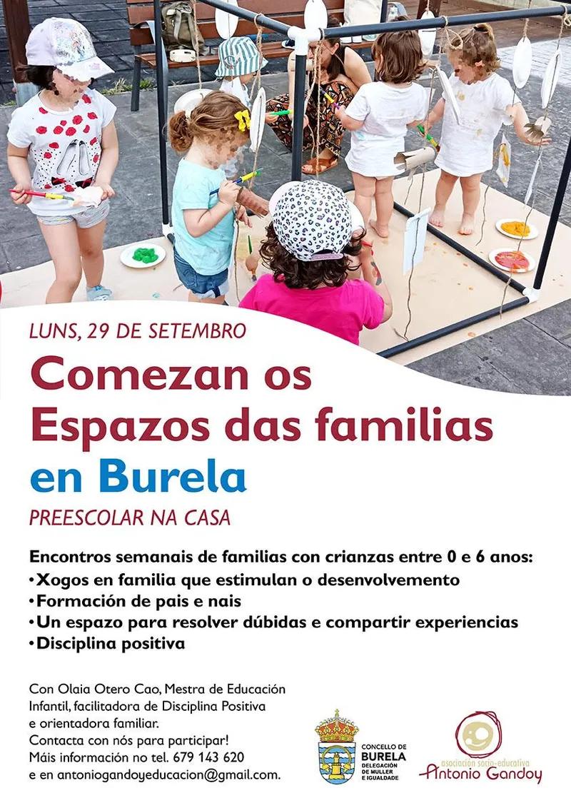 Burela lanza los Espazos das Familias para padres con hijos de 0 a 6 años