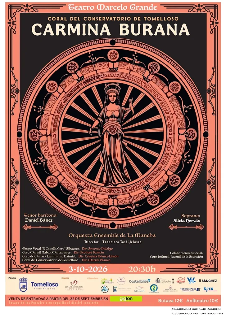 Tomelloso acoge la monumental 'Carmina Burana' con coros de la región
