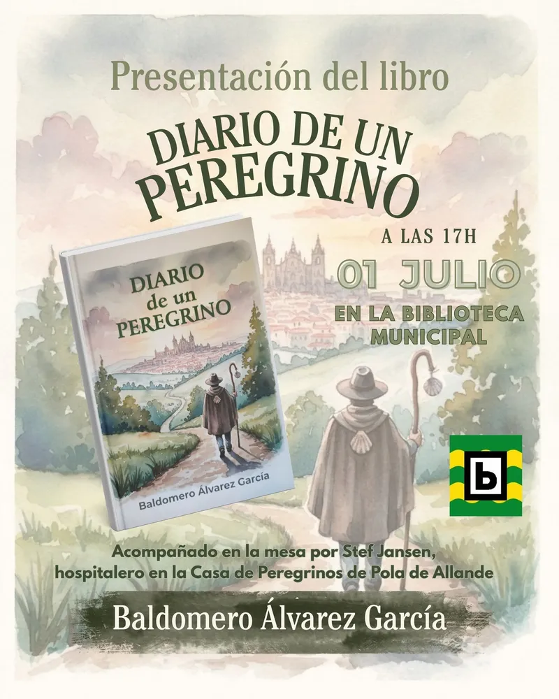 Allande acoge la presentación del libro "Diario de un peregrino" el 1 de julio