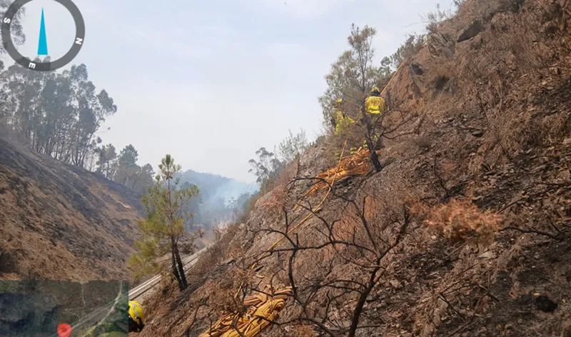 Estabilizado el incendio de Almonaster la Real: regresan los vecinos desalojados