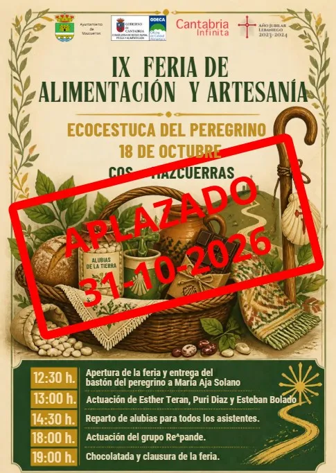 Aplazada la IX Feria de Alimentación y Artesanía 'Ecocestuca del Peregrino' en Cos por mal tiempo