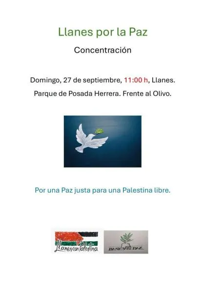 Llanes se une por la paz con un acto simbólico en el parque Posada Herrera