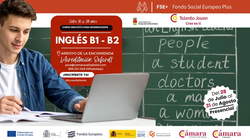 Arroyo de la Encomienda lanza curso gratuito de inglés B1-B2 para jóvenes desempleados