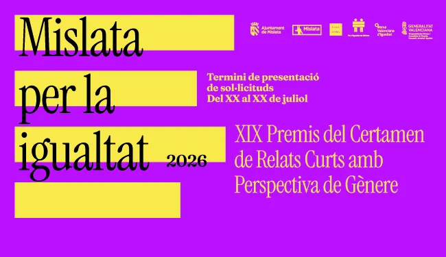 Mislata abre el plazo para el XIX Certamen de Relatos Cortos con Perspectiva de Género
