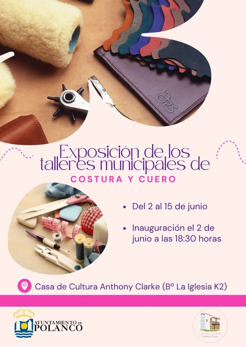 Polanco inaugura exposición de trabajos de costura y cuero en la Casa de Cultura